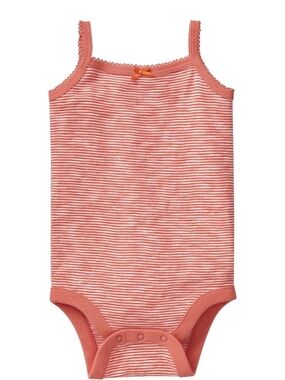 🌸4/25$ GAP Baby Striped Coral and White Knit Bodysuit
